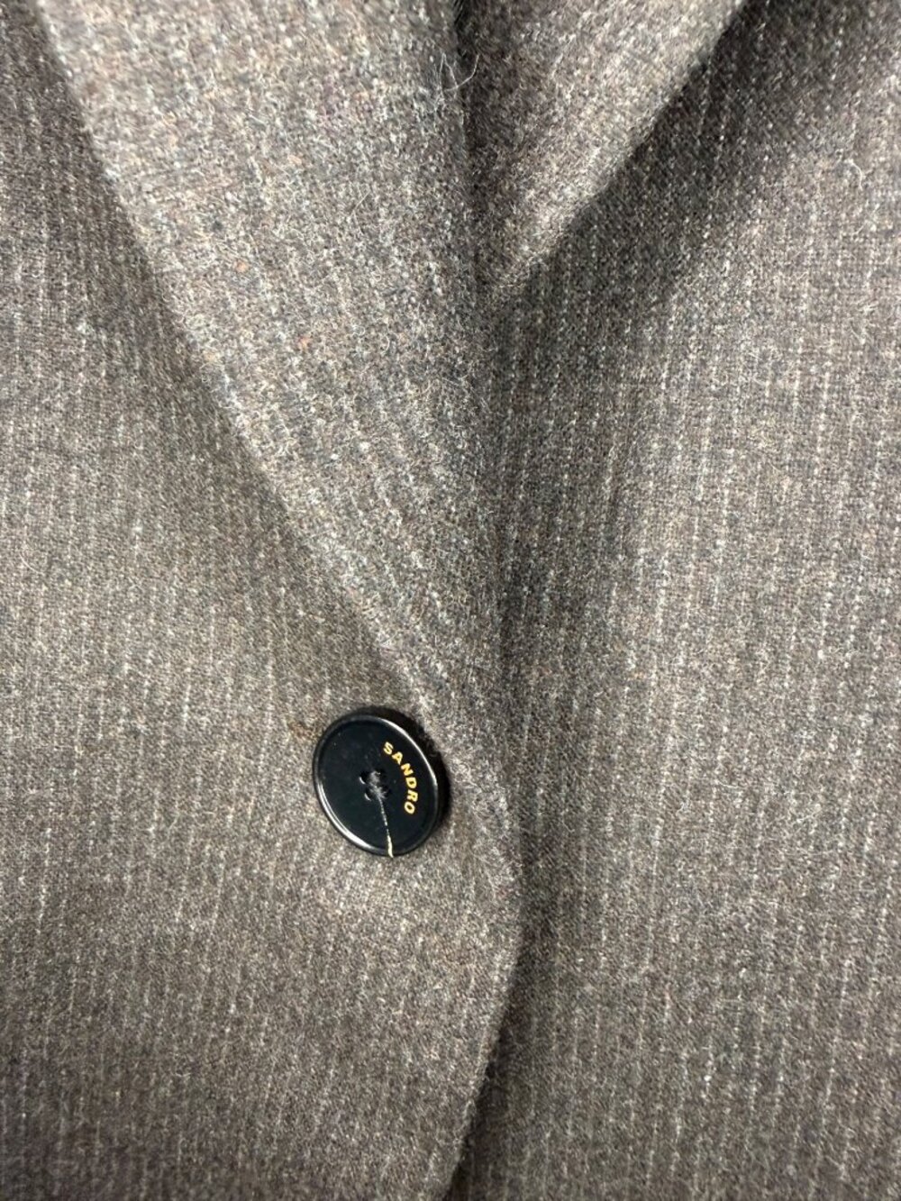 Sandro Petra Lapel-Collar Single-Breasted Pinstripe Wool-Blend Blazer FR 36 US 4 - Picture 8 of 12